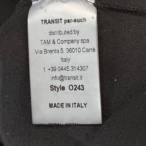 Transit Par Such T Shirt Dress M Black Modal Wool Stretch Asymmetric Lagenlook - Picture 14 of 16